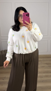 Bluza JULIE  - śmietanka/błękit