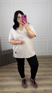 T-shirt AMORE oversize - beż