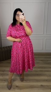 Sukienka OTYLIA - neonowy róż